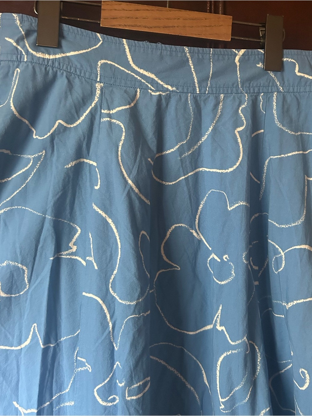 Madewell Signature Cotton Poplin Maxi Skirt in Abstract Blue Floral Size 6 - Picture 8 of 8